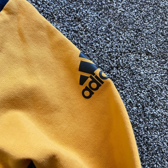 Adidas Crew Neck Two Tone Zip Up Sweatshirt - Picture 4 of 5
